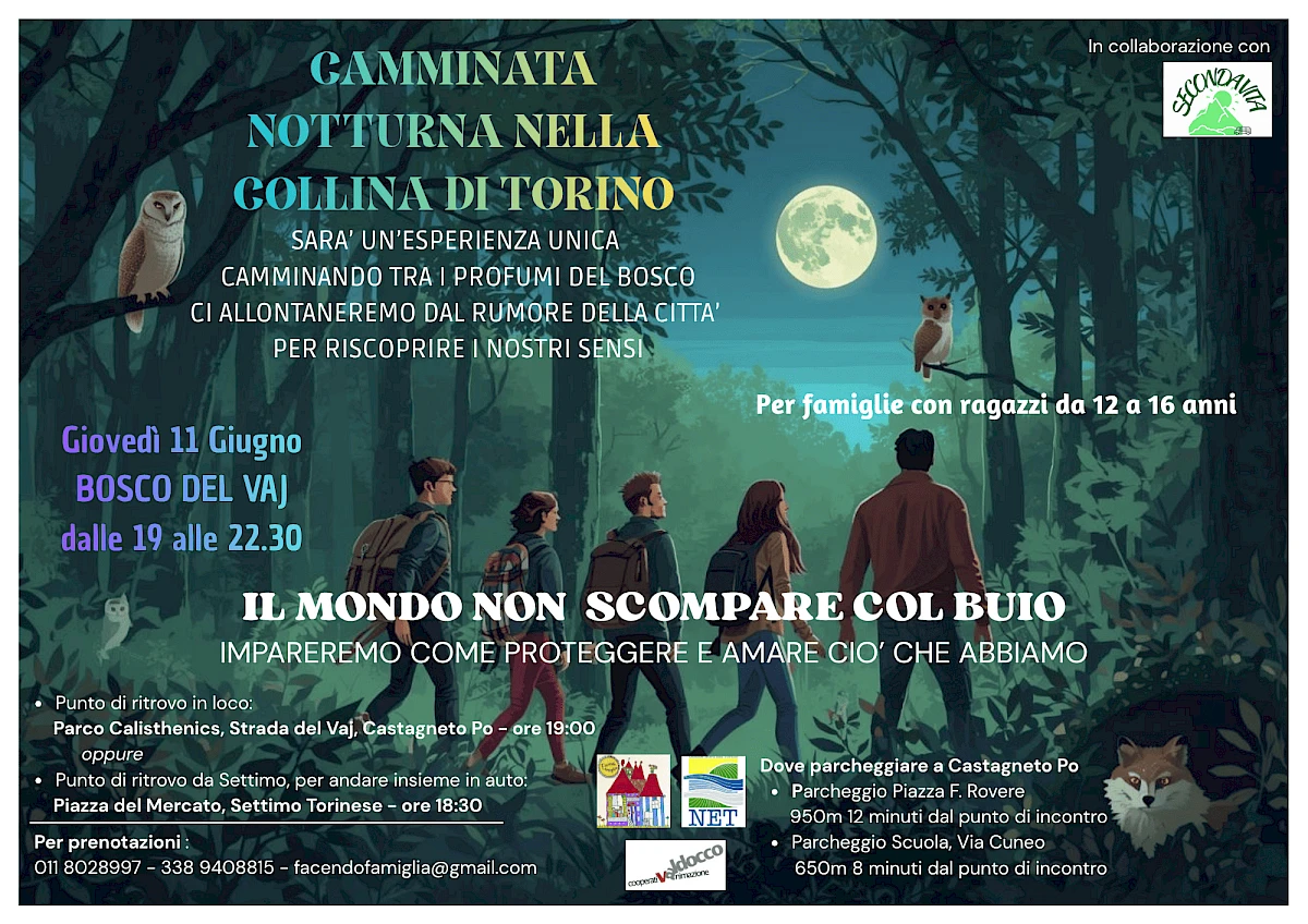 Camminata notturna nella collina di Torino